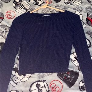 Navy blue cropped sweater